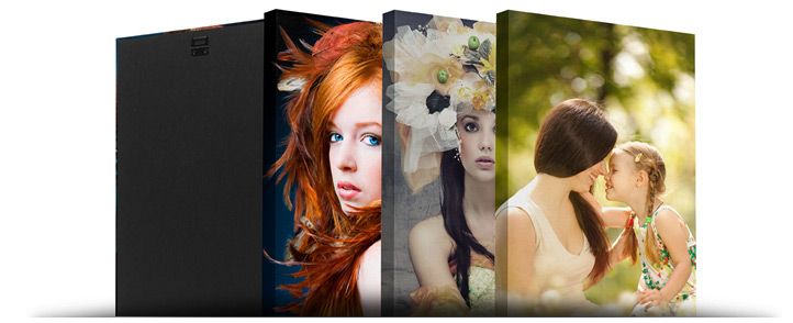 Three beautiful canvas photo prints plus view of canvas backing and wall hanger. 
