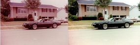 Photograph from 1970s shown before and after color correction.